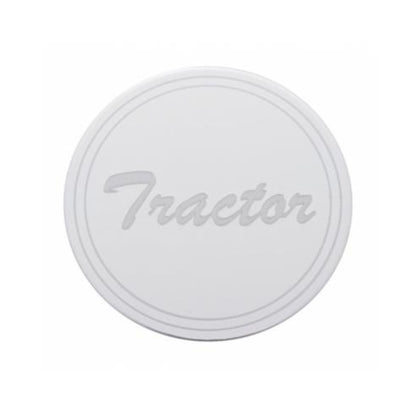 United Pacific "Tractor" Stainless Air Valve Knob Plaque Only - Cursive Script