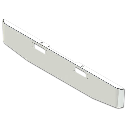 Peterbilt 359 20" Steel Chrome 10GA Rolled End Bumper w Tow, Mount & 9 Oval Light Holes