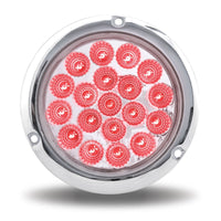 4" Red Stop, Turn & Tail to Green Aux Round Flange Mount LED Light - 19 Diodes