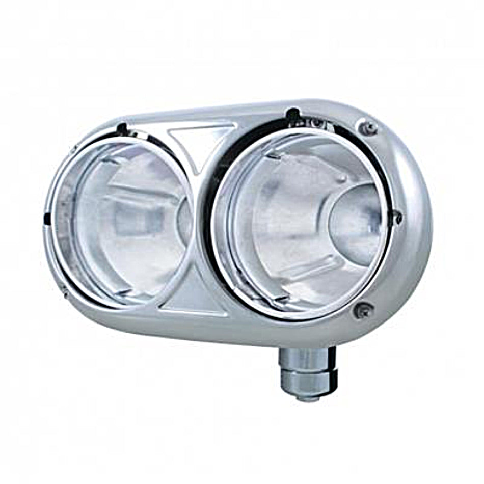 Peterbilt 359 Stainless Dual Headlight Housing w Inner Lamp Bucket - Driver or Passenger