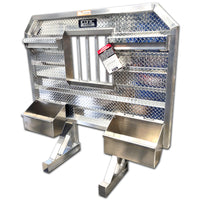 Iconic Metal Gear - 68" x 70" Headache Rack with Jail Bar Window & 2 Chain Hangers