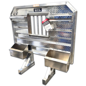 Iconic Metal Gear - 68" x 70" Headache Rack with Jail Bar Window & 2 Chain Hangers