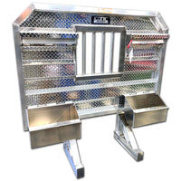 Iconic Metal Gear - 68" x 70" Headache Rack with Jail Bar Window & 2 Chain Hangers