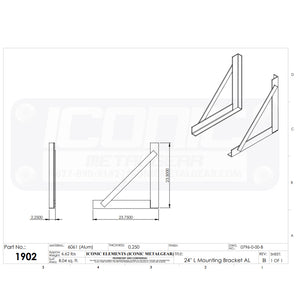 Iconic Metal Gear - 24" Aluminum Toolbox Mounting Brackets
