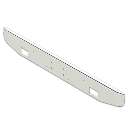 Peterbilt 365/388/389 12" Tapered End 7GA Chrome Steel Bumper w Bolt-On Hitch, Bolt & Light Holes