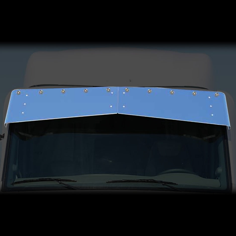 Roadworks - 15.5" Stainless Steel Drop Visor w 10 3/4" Button Lights