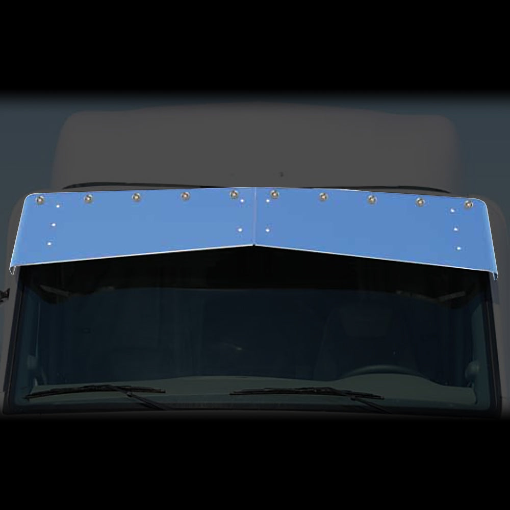 Roadworks - 15.5" Stainless Steel Drop Visor w 10 3/4" Button Lights