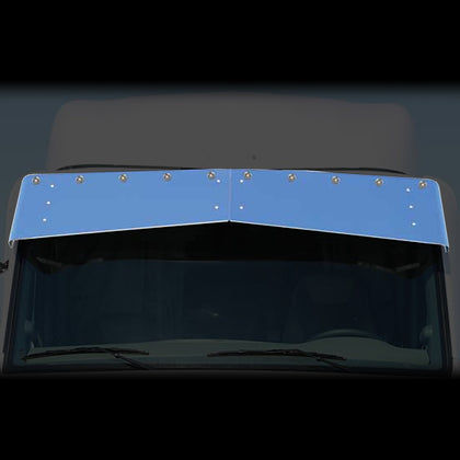 Roadworks - 15.5" Stainless Steel Drop Visor w 10 3/4" Button Lights