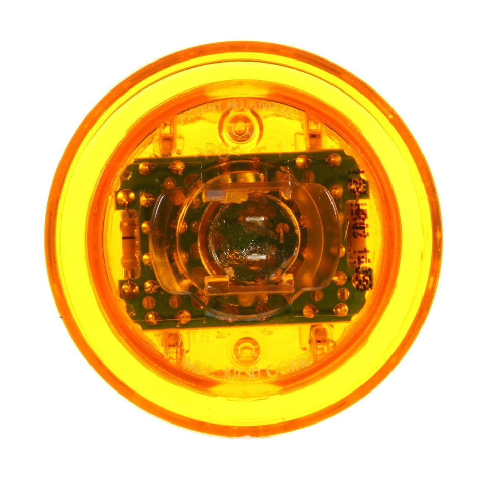 10 Series, High Profile, LED, Yellow Round, 8 Diode, 12V Marker / Clearance Light
