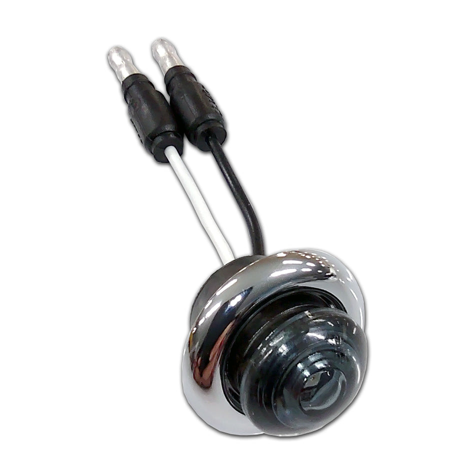 Phoenix Design 3/4" LED Bullet Light -  Amber/Smoke or Red/Smoke Lens w Chrome Bezel