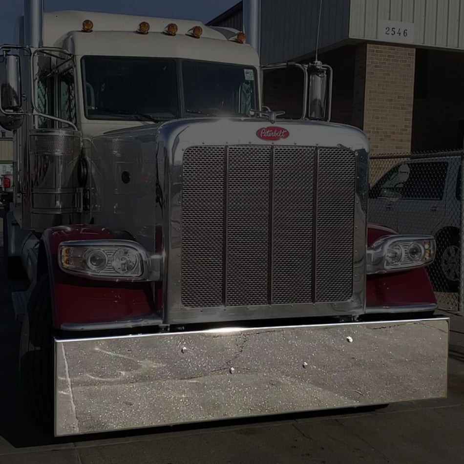 Peterbilt 389 Standard Mount Bumper w Boxed Ends - 20"