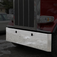 Peterbilt 389 Standard Mount, Carbon Steel, 18" Bumper w Mitered Ends (10 Gauge)