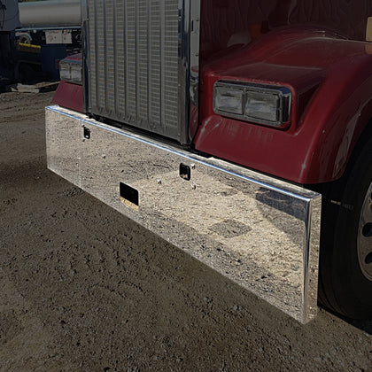 18" Kenworth W900 Box End 10 GA Carbon Steel Standard Mount Bumper w Toe Holes