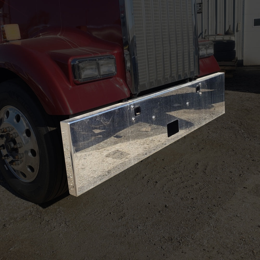 20" Kenworth W900 10 GA Carbon Steel Standard Mount Bumper w Tow Holes