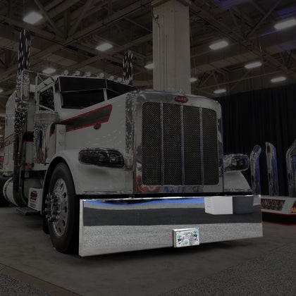 18" or 20" Boxed End Chrome 10 GA Blind Mount Bumper, No Tow Holes