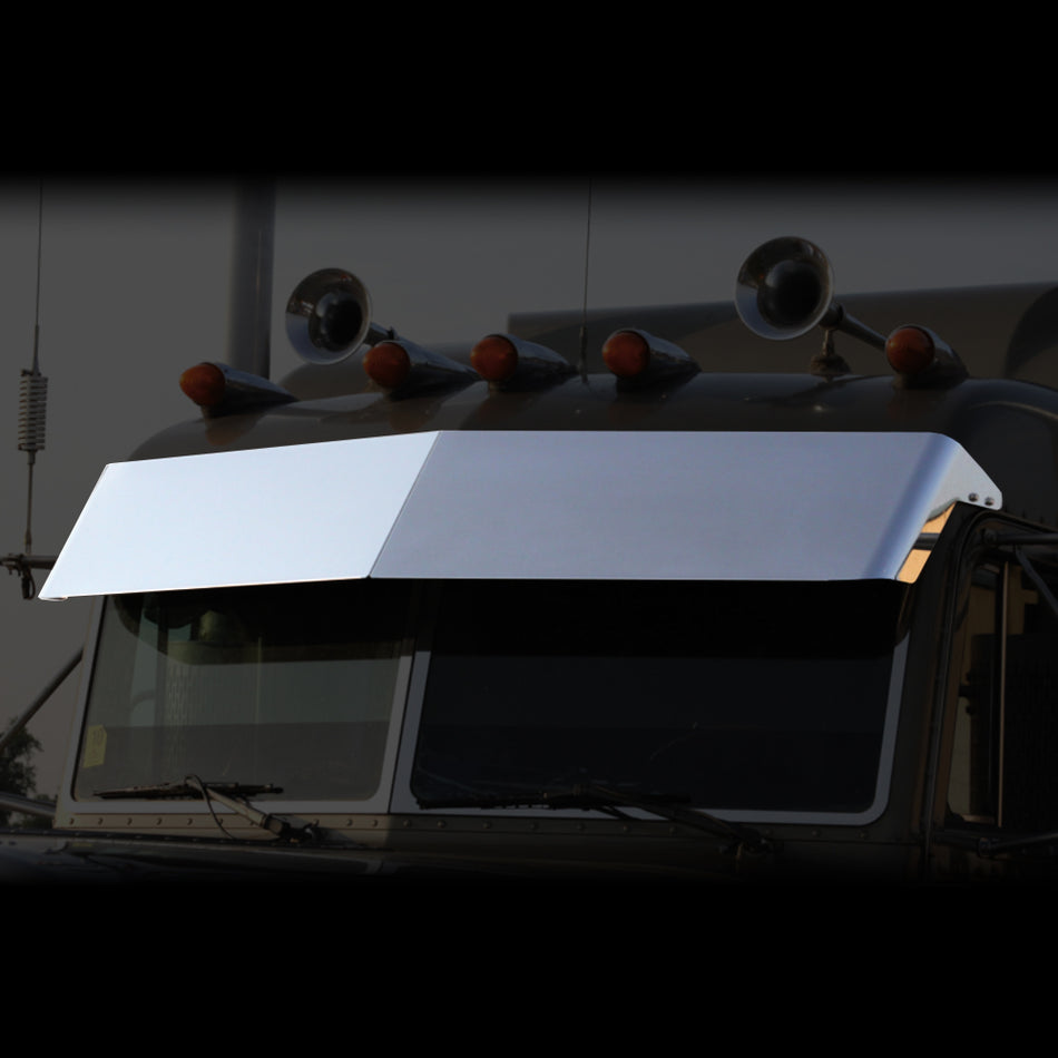 Peterbilt '87-'14 Flat Top & Ultra Cab Blind Mount 14" Drop Visor by Roadworks