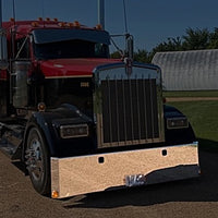 Lincoln Chrome - 20" Peterbilt 379 10GA Chrome Steel Blind Mount Bumper - Mitered Ends w Tow Holes
