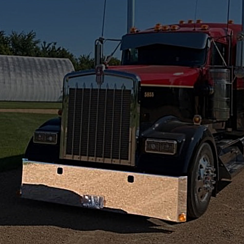 20" Peterbilt 379 Blind Mount Bumper - Boxed End w Tow Holes