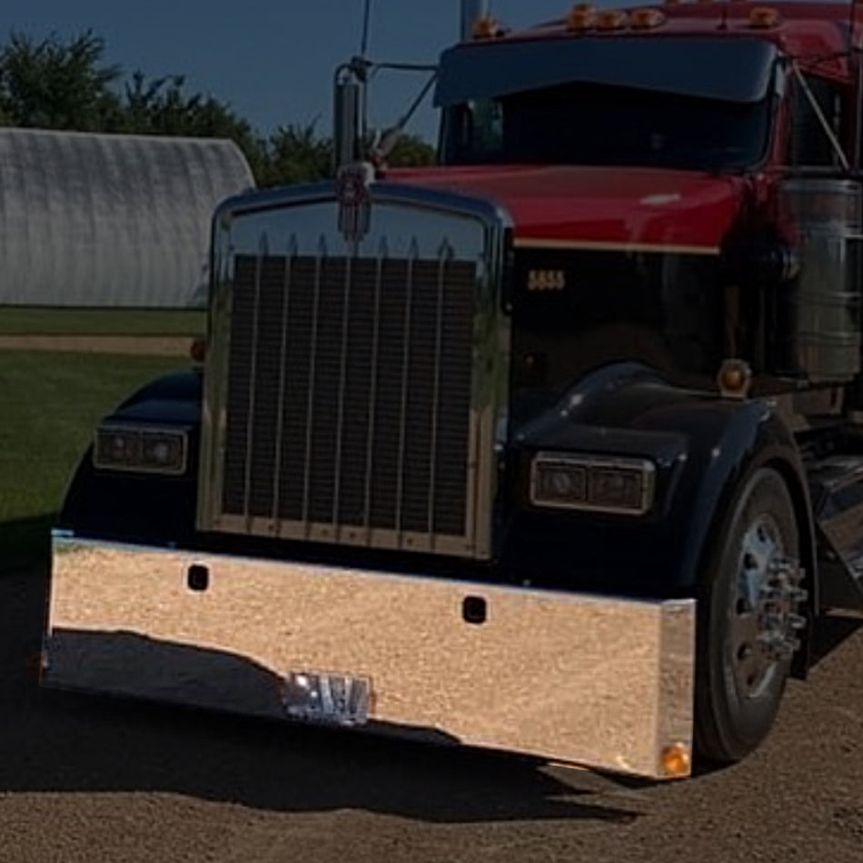 Kenworth W900 Blind Mount Bumper w Mitered Ends - 20"