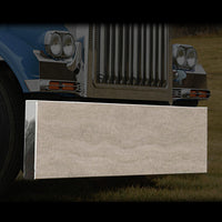 Peterbilt 389 Stainless Steel 20" Mitered End, Blind Mount Bumper w Tow Holes