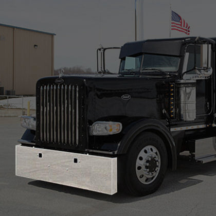 Peterbilt 389 - 18", 20" or 22" Standard Mount Classic Bumper w Tow Holes & Boxed Ends