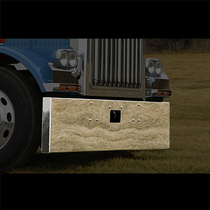 Kenworth W900B/L 18" or 20" Stainless Steel Boxed End Blind Mount Bumper w Tow Holes