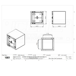 Iconic Metal Gear - 24in x 24in x 24in Smooth Aluminum Finish Underbody Toolbox