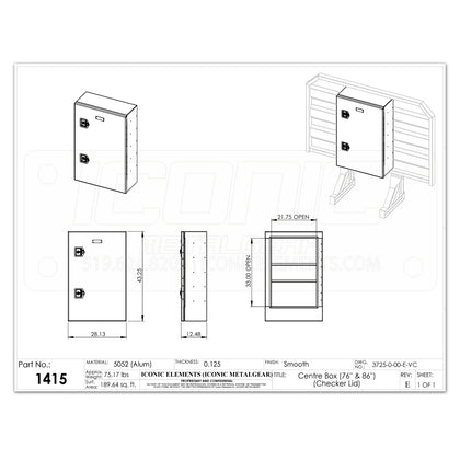 Iconic Metal Gear - 68" x 80" Headache Rack with Wide Center Cabinet (Split Tray Chain Hangers)