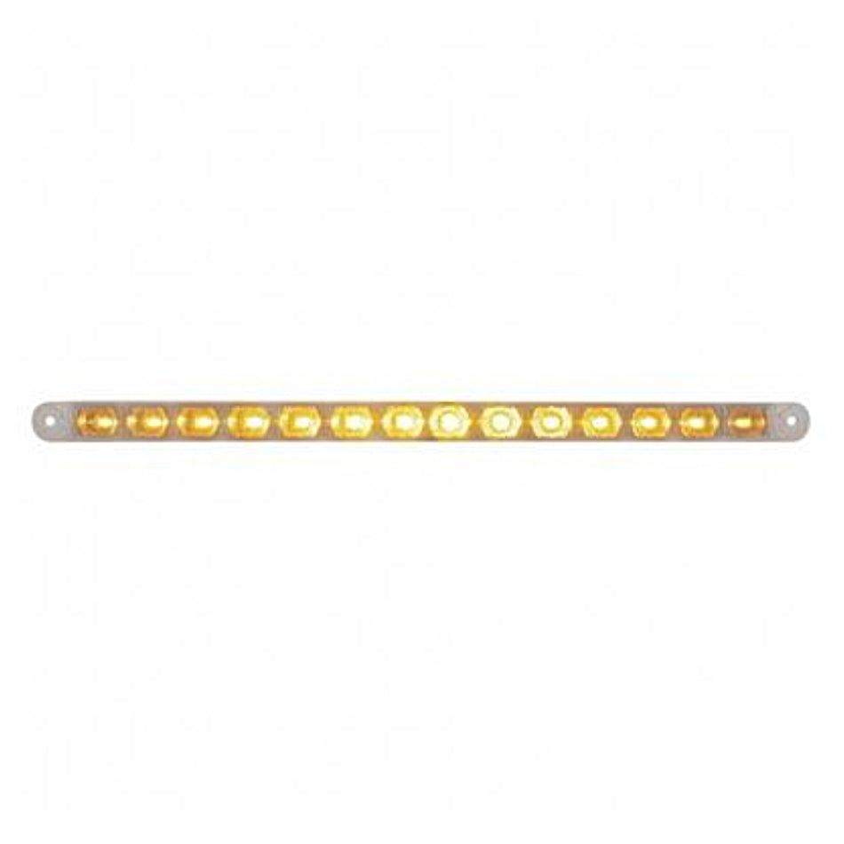 14 LED 12" Turn Signal Light Bar - Amber LED/Clear Lens