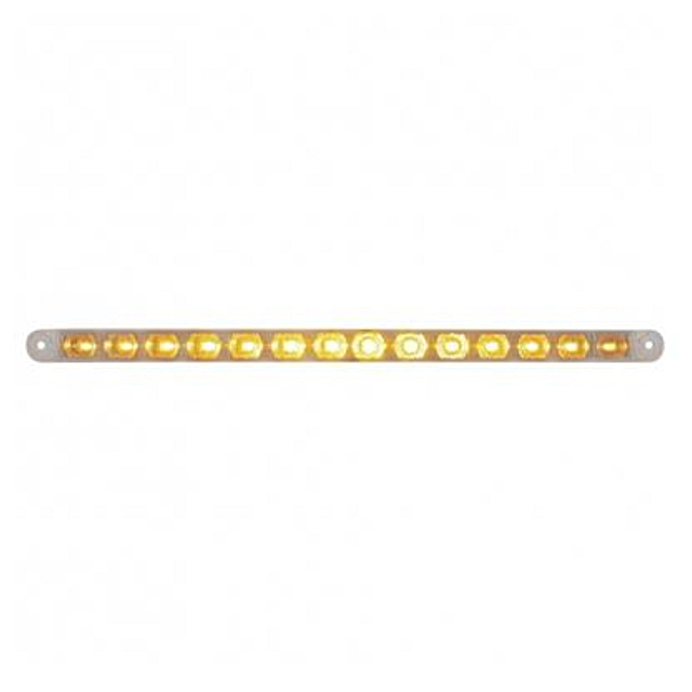 14 LED 12" Turn Signal Light Bar - Amber LED/Clear Lens