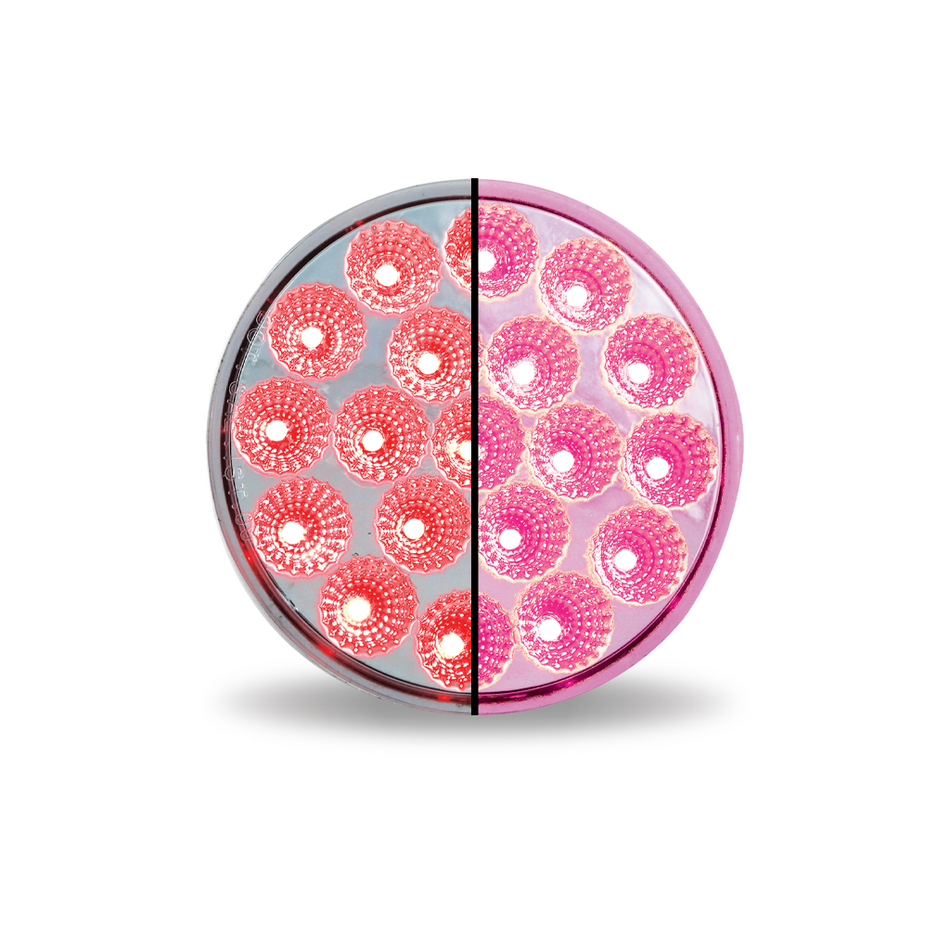 Trux 4" Dual Revolution Red Stop/Turn/Tail LED Light (Pink Aux.)