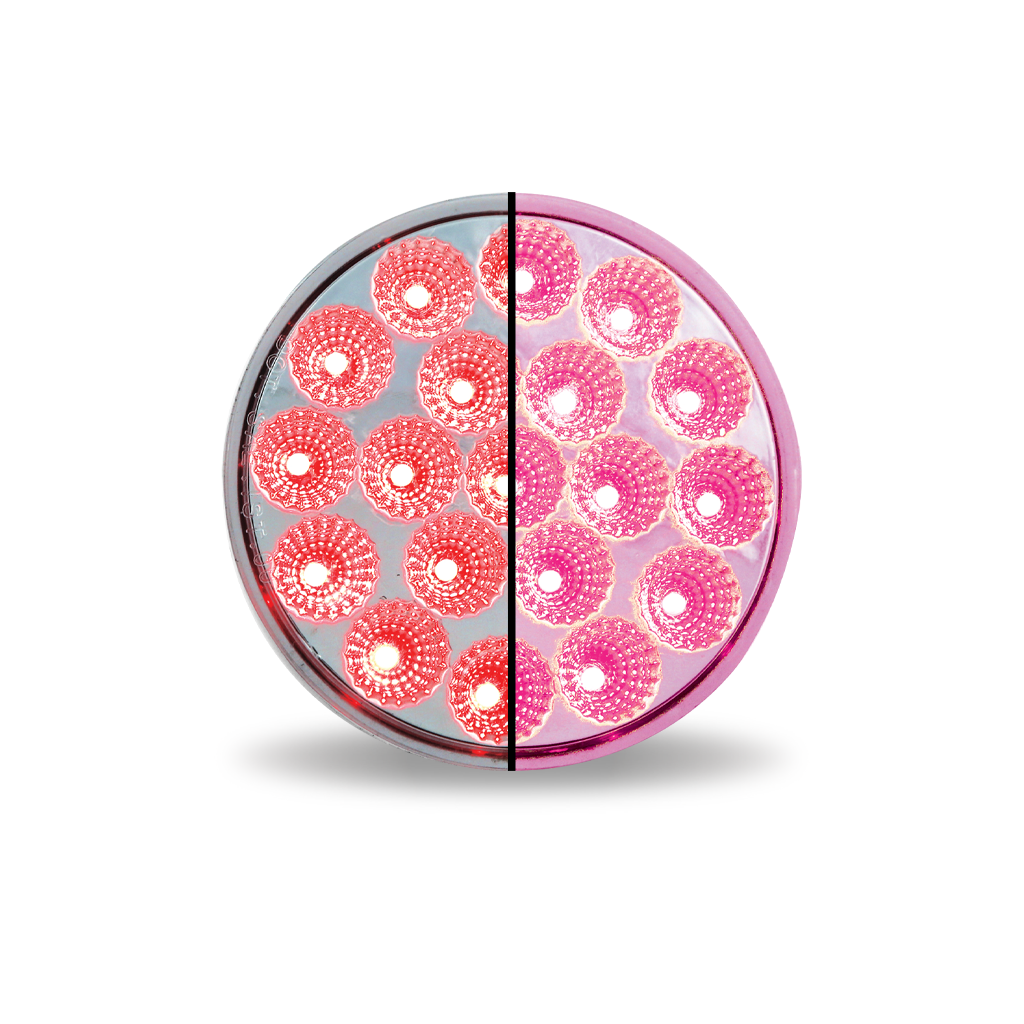 Trux 4" Dual Revolution Red Stop/Turn/Tail LED Light (Pink Aux.)