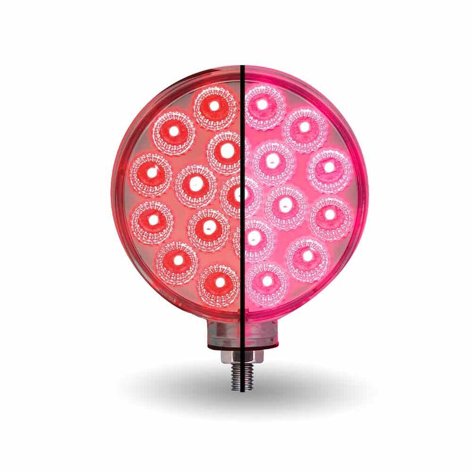 Trux Dual Revolution Amber/Red Turn & Marker to Pink Aux. Double Face Round LED Light