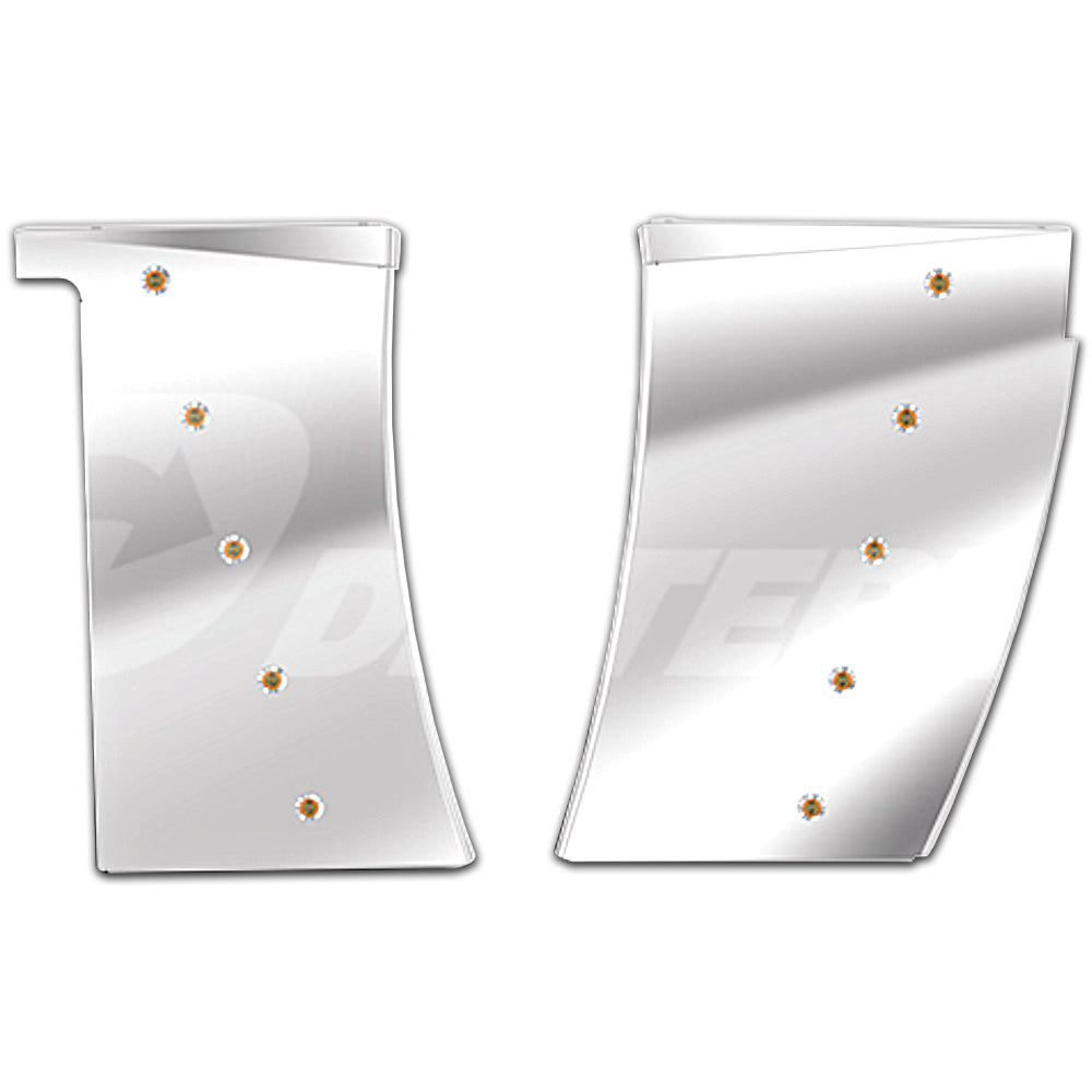 Dieter's 2014-17 Peterbilt 389 Long Hood Elite Cowl Panels w 5 x 3/4" Amber LED Lights