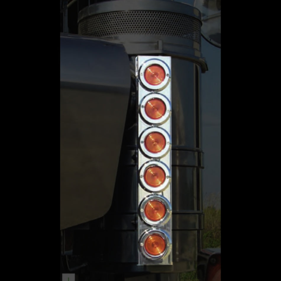 Roadworks Kenworth 13" Vortox/Donaldson Front Air Cleaner w 12 Red M3 LED Lights