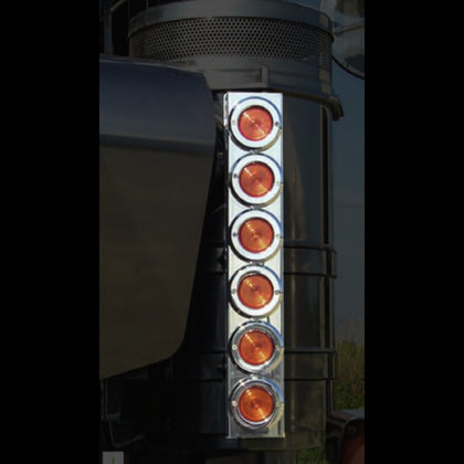 Roadworks Kenworth 13" Vortox/Donaldson Front Air Cleaner w 12 Red M3 LED Lights