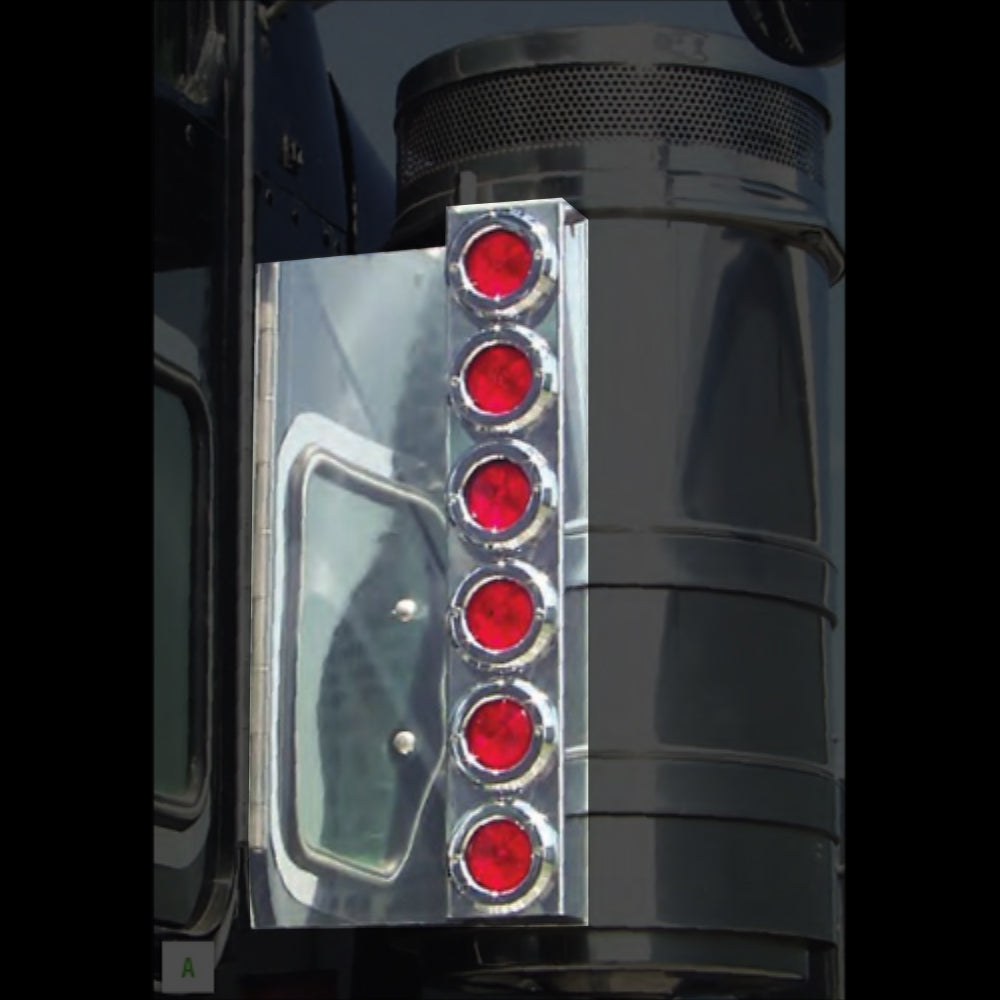 Roadworks Kenworth 13" Vortox/Donaldson Rear Air Cleaner w 12 Red M3 LED Lights