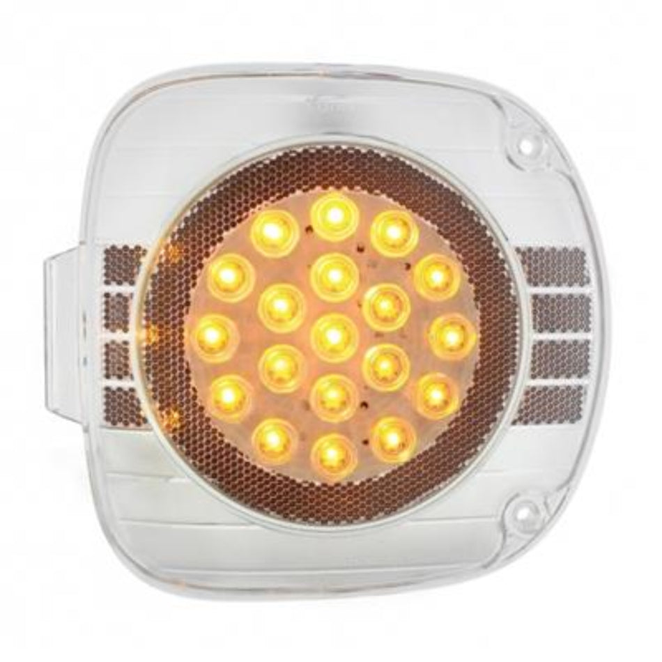 22 LED Turn Signal Light for 96-2010 Freightliner Century - Amber LED/Clear Lens