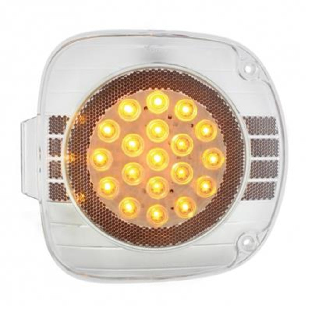 22 LED Turn Signal Light for 96-2010 Freightliner Century - Amber LED/Clear Lens