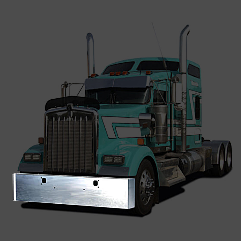 Kenworth W900L 20" Standard Mount Mitered Ends 7GA Bumper w Tow Holes