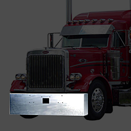 Roadworks Peterbilt 379 - 20" Standard Mount Mitered End 7GA Chrome Bumper w Tow Holes