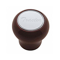 United Pacific "Tractor" Wood Air Valve Knob (Stainless Steel Plaque)