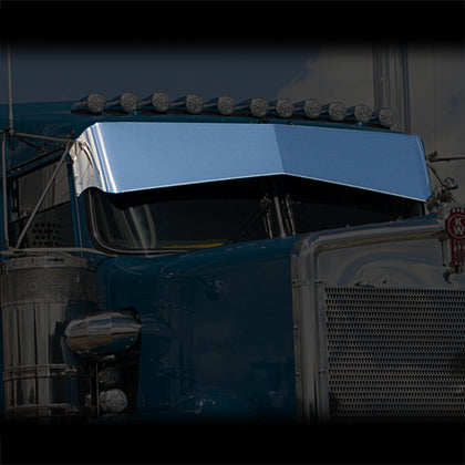 Kenworth AeroCab Reverse BowTie Curved Windshield Visor (16" outside to 14" center)