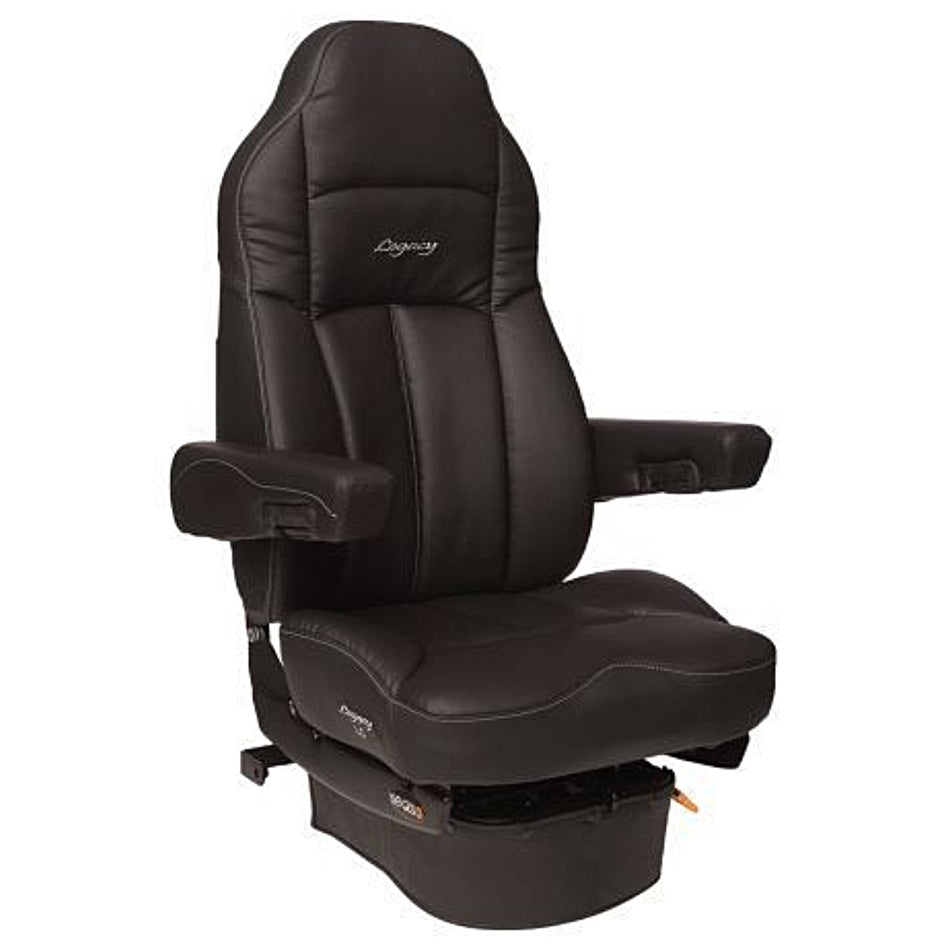 Seats Inc.™ Legacy "Silver" Black Tuff-Cloth, High Back 2W Air Lumbar w Armrests - Berube's Truck Accessories