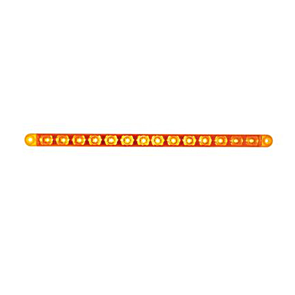 United Pacific - 14 LED 12" Turn Signal Light Bar - Amber LED/Amber Lens - Berube's Truck Accessories