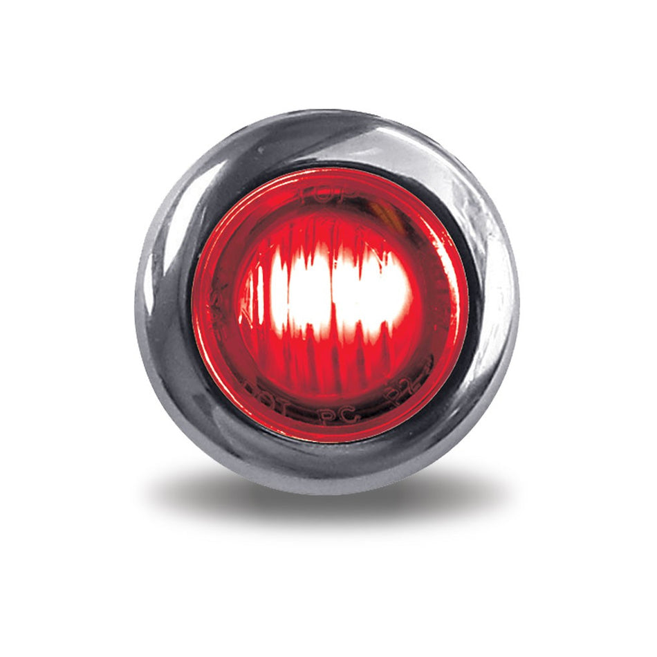 Trux .75" Red Stop, Turn & Tail to White Back Up Round LED Light - 2 Diodes