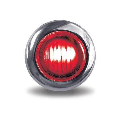 Trux .75" Red Stop, Turn & Tail to White Back Up Round LED Light - 2 Diodes