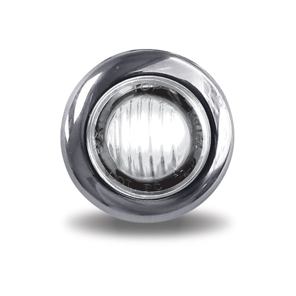 Trux .75" Red Stop, Turn & Tail to White Back Up Round LED Light - 2 Diodes