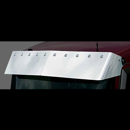 Roadworks Kenworth 13" Curved Windshield, Blind Mount Visor (Blank, No Light Holes)