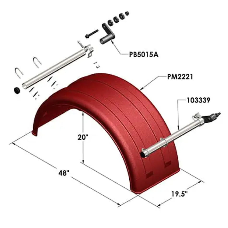Minimizer - "Super Single" 22.5" Wide, Black Half Circle Fender (10001858)